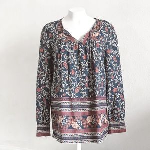 Caslon Long Sleeve Patterned Blouse